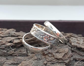 Set Of 3 Ring Handmade Ring, 925 Sterling Ring, Silver Stacking Silver Ring, Handmade Ring, Silver stackable rings. Wedding Silver Ring,