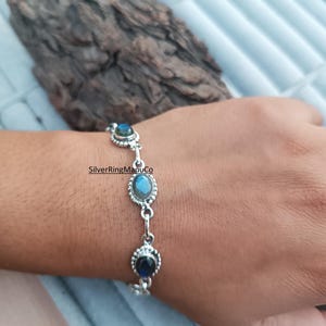 Labradorie Bracelet, Handmade Jewelry, 925 Sterling Silver Bracelet, Women Jewelry, Labradorite Gemstone, Wedding Jewelry, Birthday Gift,