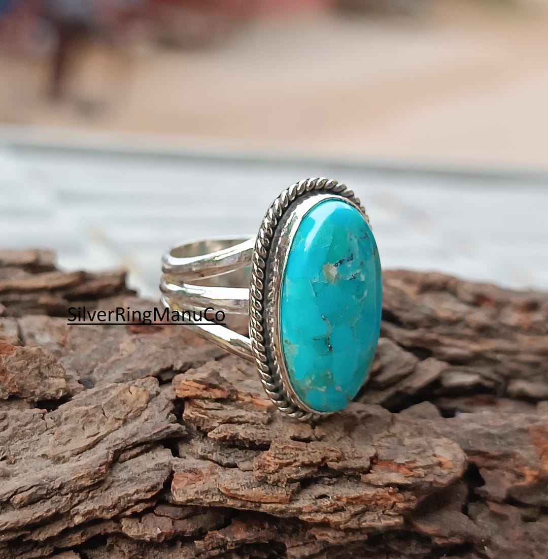 Tibetan Turquoise Ring 925 Sterling Silver Ring Handmade Ring ...