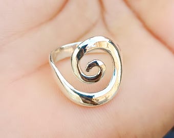 925 Sterling Silver,Spiral Ring, Handmade Minimalist Jewelry, Swirl Ring for Women,Band Ring, Handmade Ring, Unique Gift Ring for Her,
