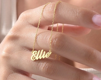 Personalized Name Necklace, 14K Gold, Sterling Silver