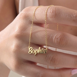 14K Dainty Gold Name Necklaces For Mom, Sterling Silver Name Pendants, Personalized Gifts, Custom Made Gifts For Her, Best Gift For Mothers