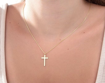 Silver Cross Necklaces For Women, 14K Gold Dainty Cross Necklaces For Mom, Birthday Gifts For Her, Religious Jewelry, Best Gift For Mothers