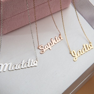 18K Gold Name Necklaces For Women, Personalized Gift For Mom, 14K Gold Custom Made Name Necklace, Best Birthday Gift, Best Gift For Mothers