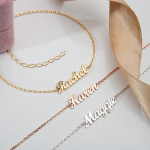 Sterling Silver Name Bracelets, Personalized Gifts Mom, 14K Gold Nameplate Bracelet, Gifts For Her, Bridesmaid Gifts, Best Gift For Mothers