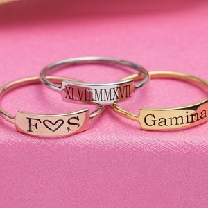 14K Gold Custom Made Name Rings, Personalized Jewelry, Silver Family Name Rings For Mom, Anniversary Gifts For Wife, Best Gift For Mothers