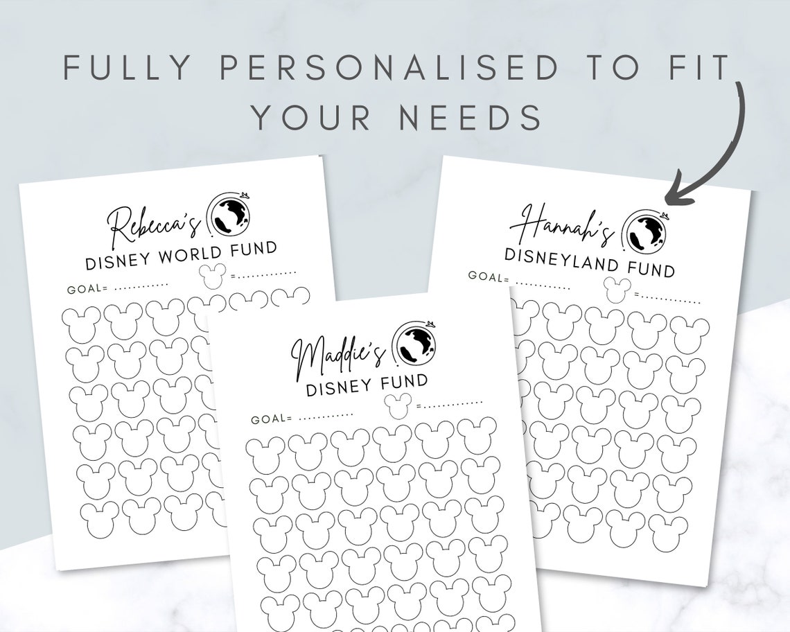 Personalised Disney Savings Tracker Disney Fund Tracker | Etsy