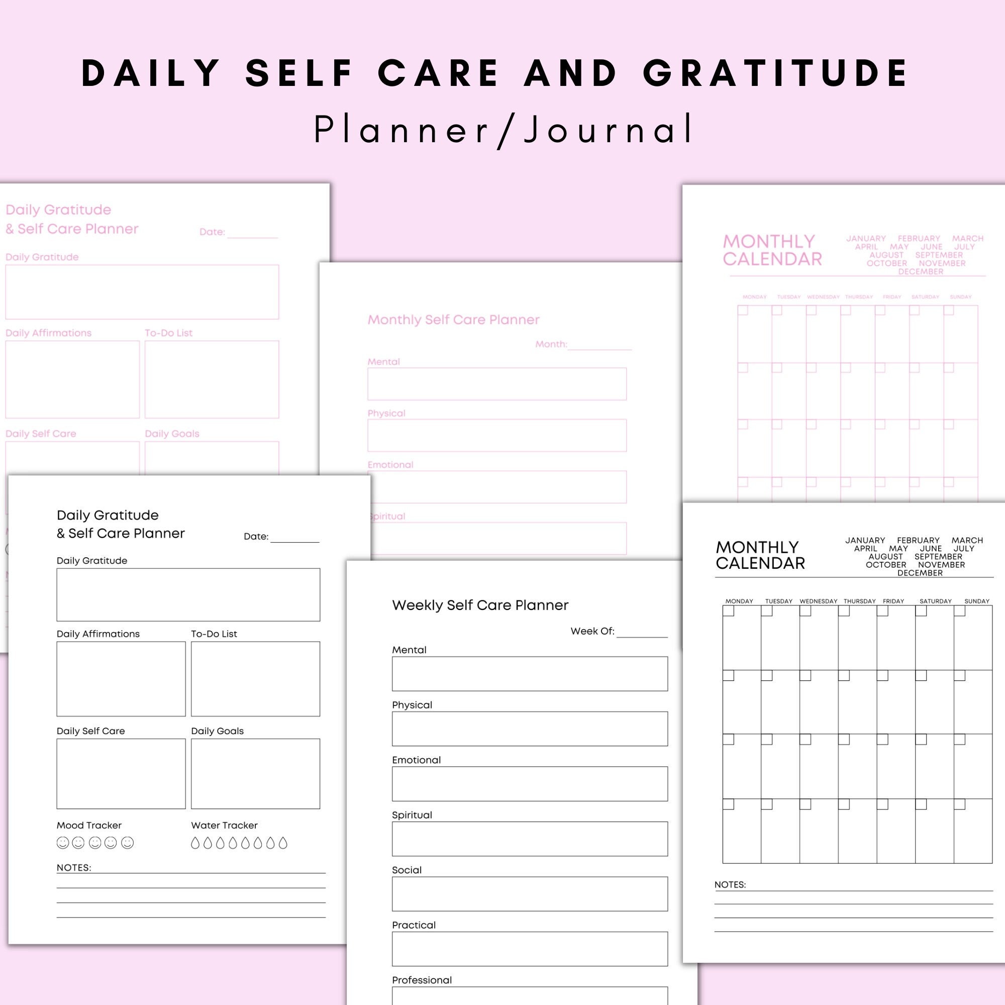Self Care Planner DIY Self Care Ideas, Self Care Plan Template, Self