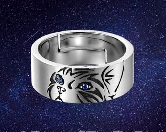 cat noir ring silver