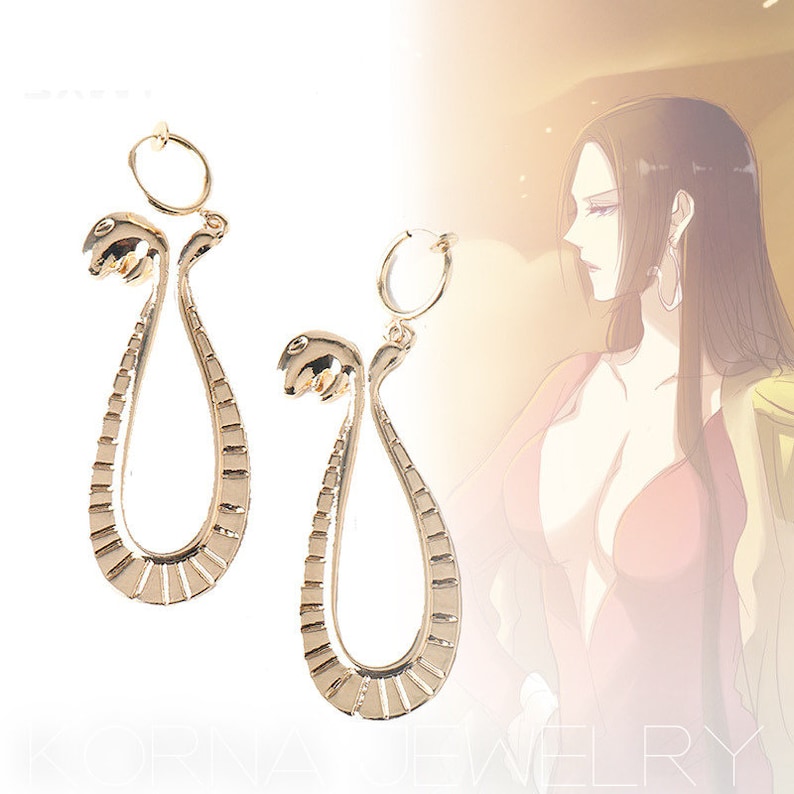 Boa Hancock Snake Earrings Cosplay Earringsanime Earrings Etsy