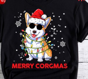 Pull De Noël 'Merry Corgmas' - Sweatshirt Drôle Avec Corgi Père Noël - Cadeau Pour Amoureux Des Chiens