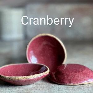 Cute matching set of 3 mini bowls 3 nesting pinch bowls Ceramic bowl set Cranberry