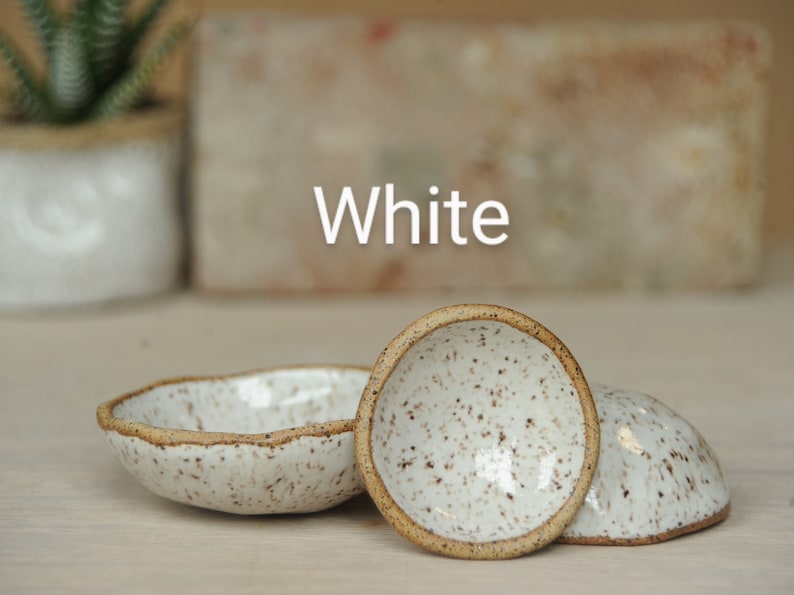 Cute matching set of 3 mini bowls 3 nesting pinch bowls Ceramic bowl set White