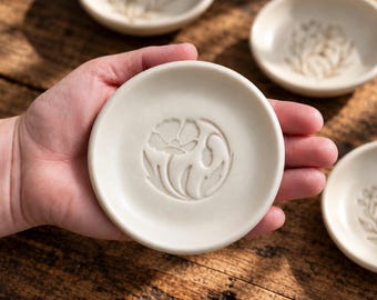 Birth Flower Porcelain Ring Dish