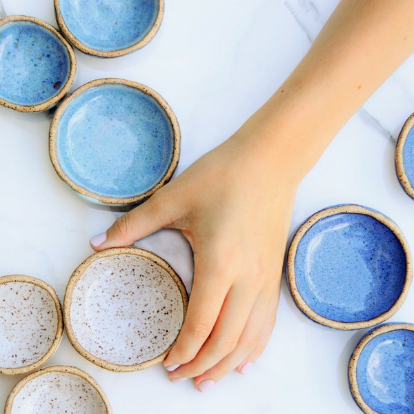 Cute matching set of 3 mini bowls | 3 nesting pinch bowls | Ceramic bowl set