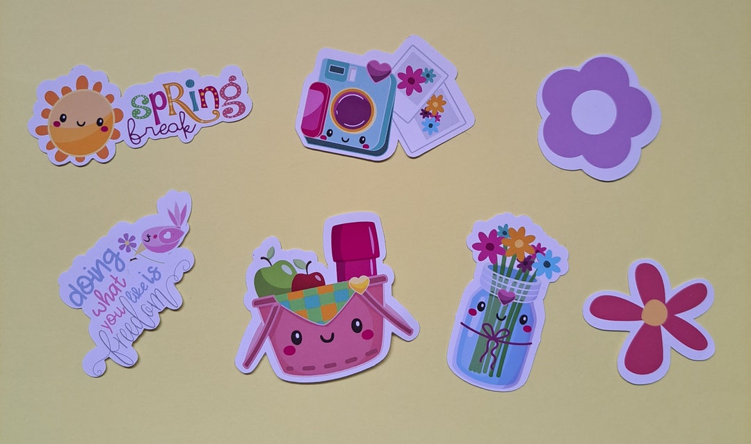 Sticker Mini Spring Roll Spring Stickers Set 7 / Spring Break / Welcome Spring. Set 7/flowers - Etsy