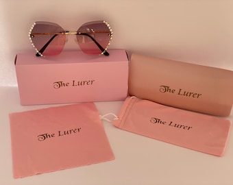 Rimless Sunglasses Women Brand, Oversized Fashion Sunglasses, Diamond Cut Vintage Rimless Eyeglasses, Trendy Uv400 Women Eyewear