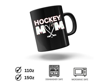 Taza de mamá de hockey, regalo del día de la madre, taza de mamá deportiva, taza de mamá deportiva, regalo para mamá jugadora, regalo de jugador de hockey, mamá amante del hockey