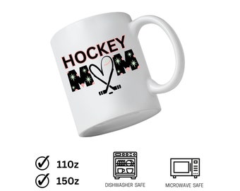Taza de mamá de hockey, regalo del día de la madre, taza de mamá deportiva, taza de mamá deportiva, regalo para mamá jugadora, regalo de jugador de hockey, mamá amante del hockey