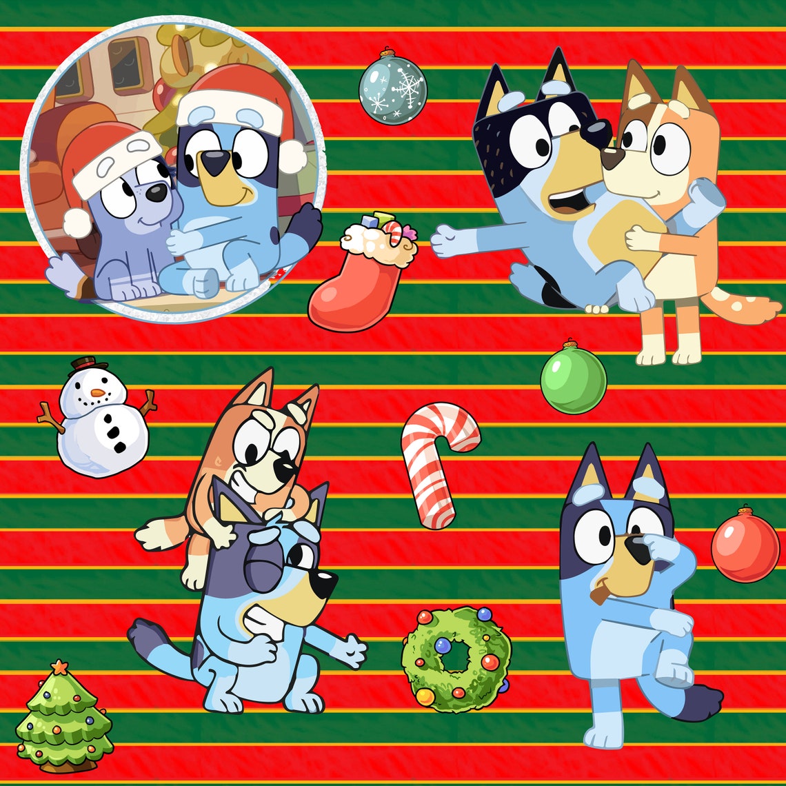 Bluey Dog Seamless Digital Paper Pattern Christmas/seasonal | Etsy