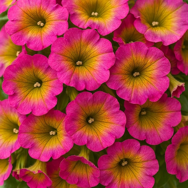 50 Yellow Pink Petunia Seeds: Non-GMO Heirloom Flower Seeds