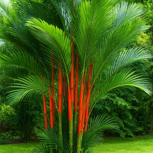 5 Cyrtostachys Renda Lipstick Palm Seeds | Red Sealing Wax Palm | Rare Tropical Houseplant | Exotic Landscaping