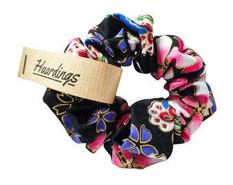 Haardings Scrunchie "Geisha Gerda" | Hair tie with floral pattern | Cotton | Headdress for long hair | Hair styling Dutt & Zopf