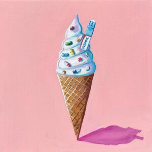 Diät-Körper-Bild-rosa Eis-Kegel Art