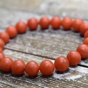 High Value Persimmon Red BaoShan NanHong Agate Stretch Bracelet, 9mm+, High Quality! Untreated! Comes with Cert!