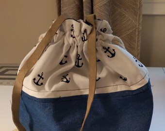 Anchors Mouse Ears Drawstring Bag Small 11.7 x 14.6 Anchors Mouse Ears Drawstring Bag Small 11.7 x 14.6