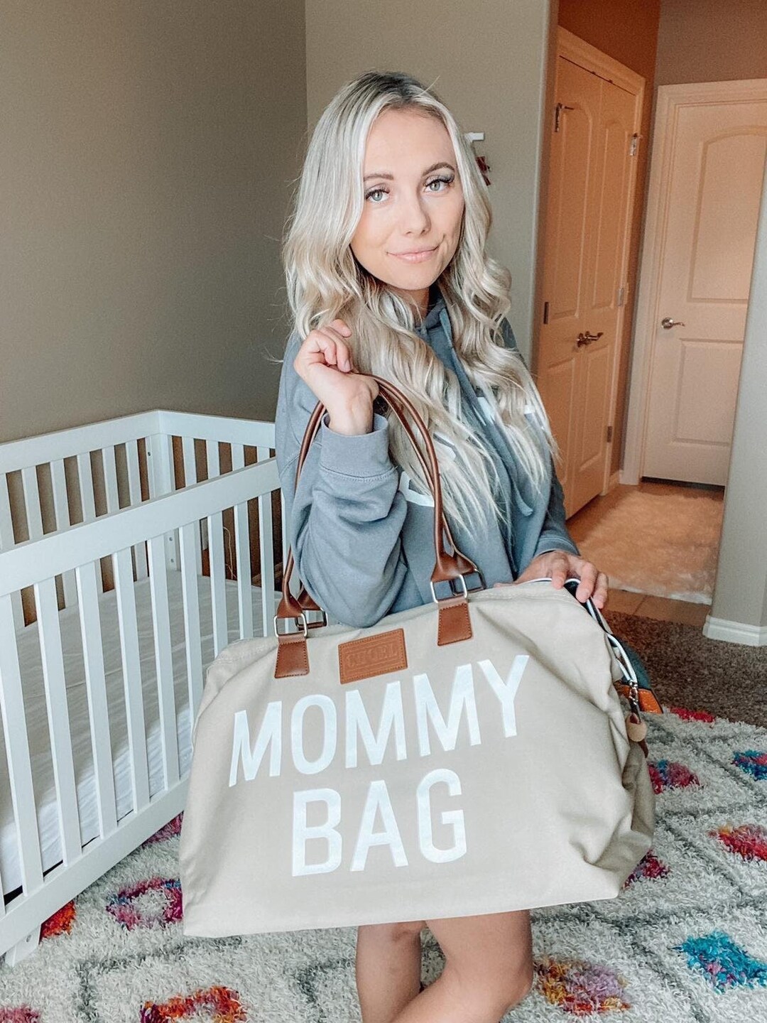  Mommy Bag for Hospital, Mom Bag Diaper Bag Tote,Mommy Hospital  Bag, Mom Hospitzal Bags for Labor and Delivery Essentials Mom, Maternity Bag  for Hospital, Baby Shower Momma Diaper Bag, Mama Bag-Pink 