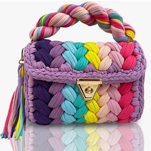Bolso de crochet hecho a mano Bolso tejido a mano Bolso de ganchillo Bolso de punto Bolso blanco Bolso negro Bolso de diseñador