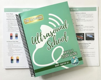 Ultrasound Physics SPI Study Guide Notes, Sonography Student ARDMS Registry Review, Ultrasound Tech Student gift, Sonographer Cheat Sheet