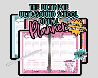 Planner per studenti di ecografia, studio di tecnologia ecografica, pianificatore digitale per ecografie, futuro ecografista, rivista di ecografia, fisica degli ultrasuoni