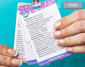 Ultrasound Badge Buddy Quick Reference Guide, Sonographer Cheat Sheet, Sonography Student Sonographer Gift - OB/GYN