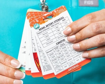 Ultrasound Badge Buddy Quick Reference Guide, Sonographer Cheat Sheet, Sonography Student Sonographer Gift - Vascular/Arterial