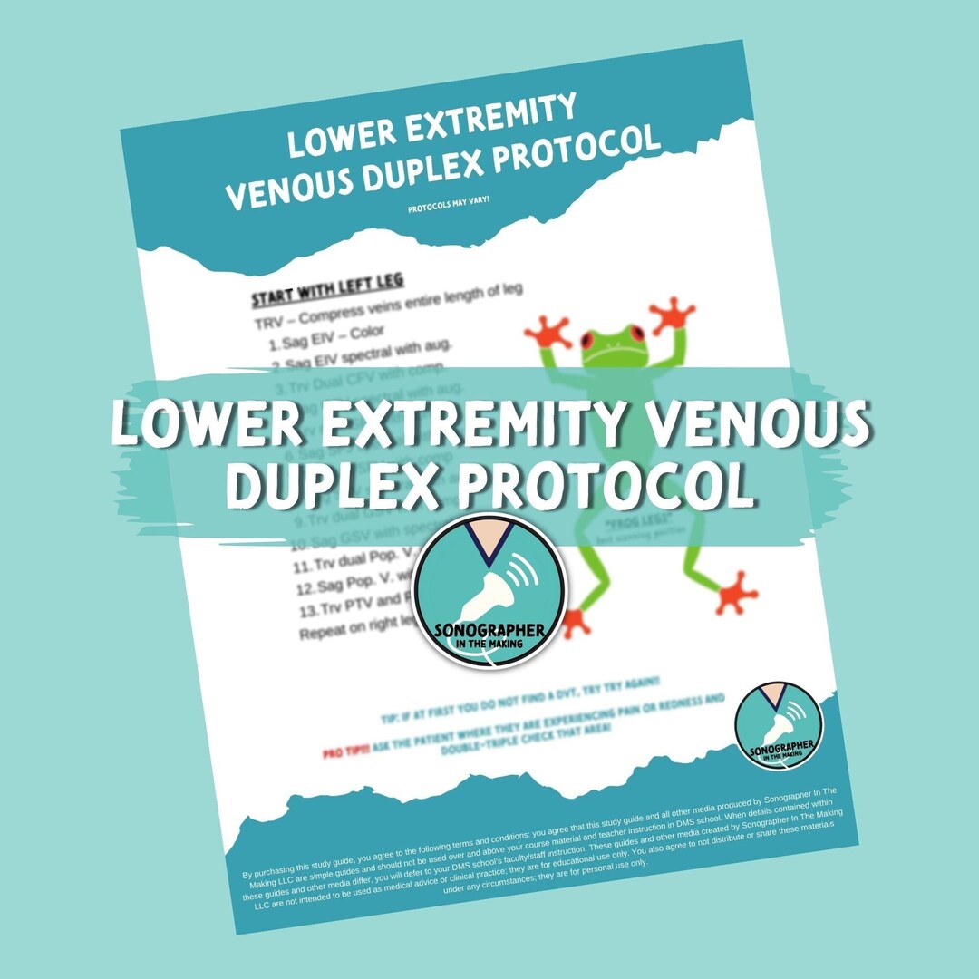 Ultrasound Study Notes Lower Extremity Venous Protocol - Etsy