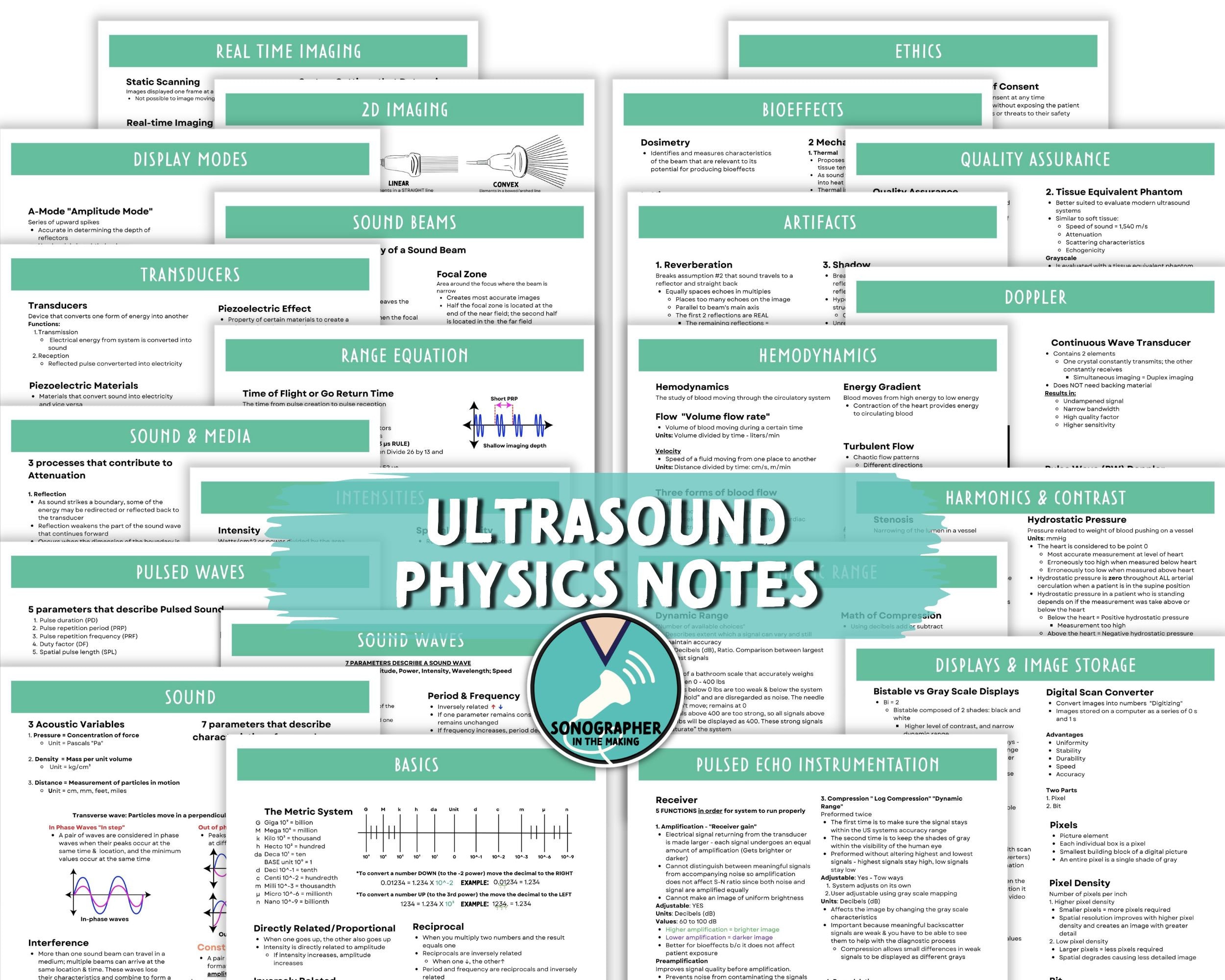 Ultrasound Physics SPI Study Notes, SPI Exam, Physics Question, Physics ...