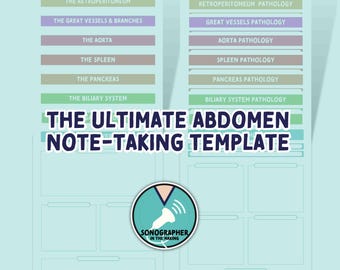 Il modello definitivo per prendere appunti sull'addome / Ecografia / Ecografia medica diagnostica / Modelli di appunti per la scuola / classe