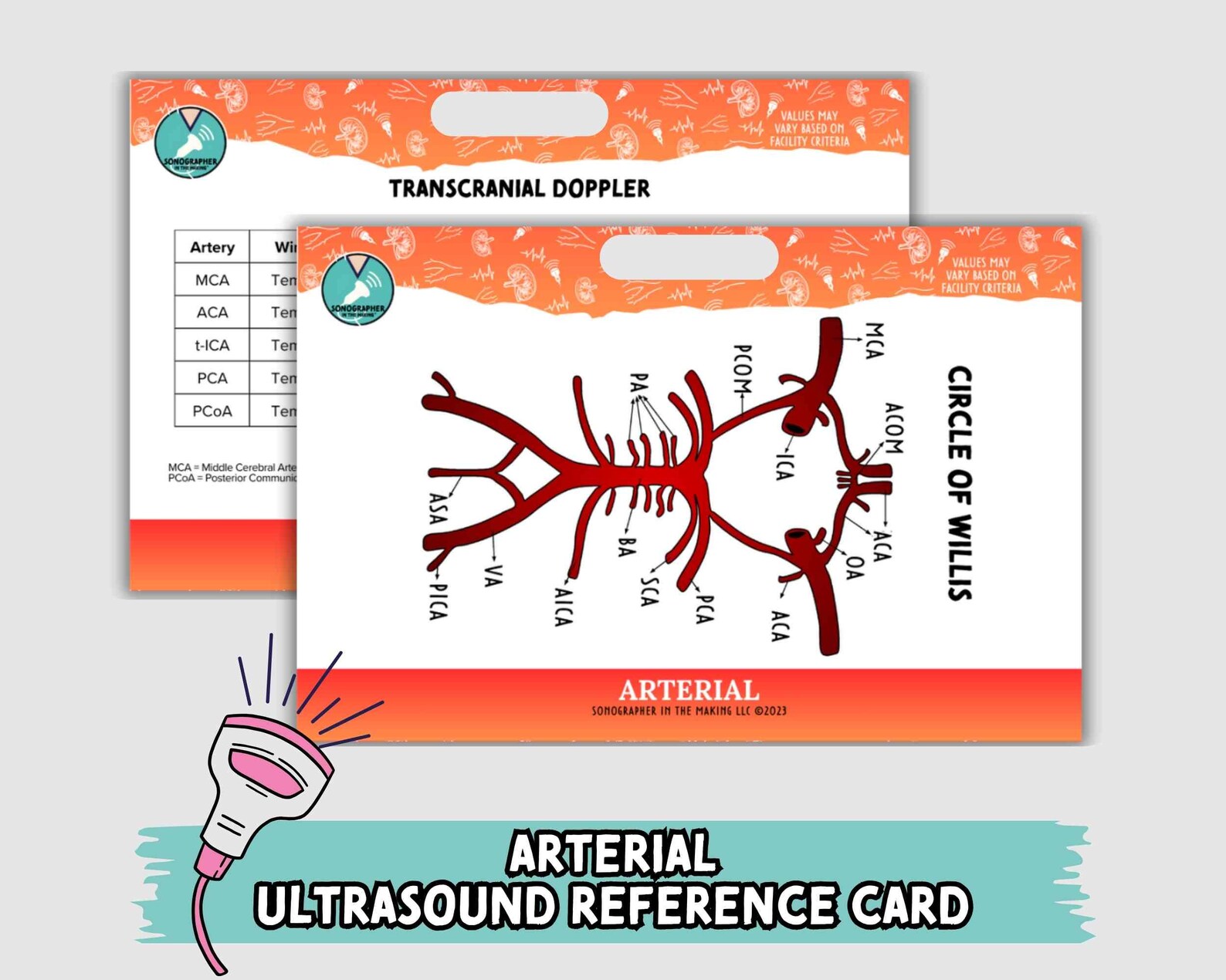 Ultrasound Badge Buddy Quick Reference Guide, Sonographer Cheat Sheet ...