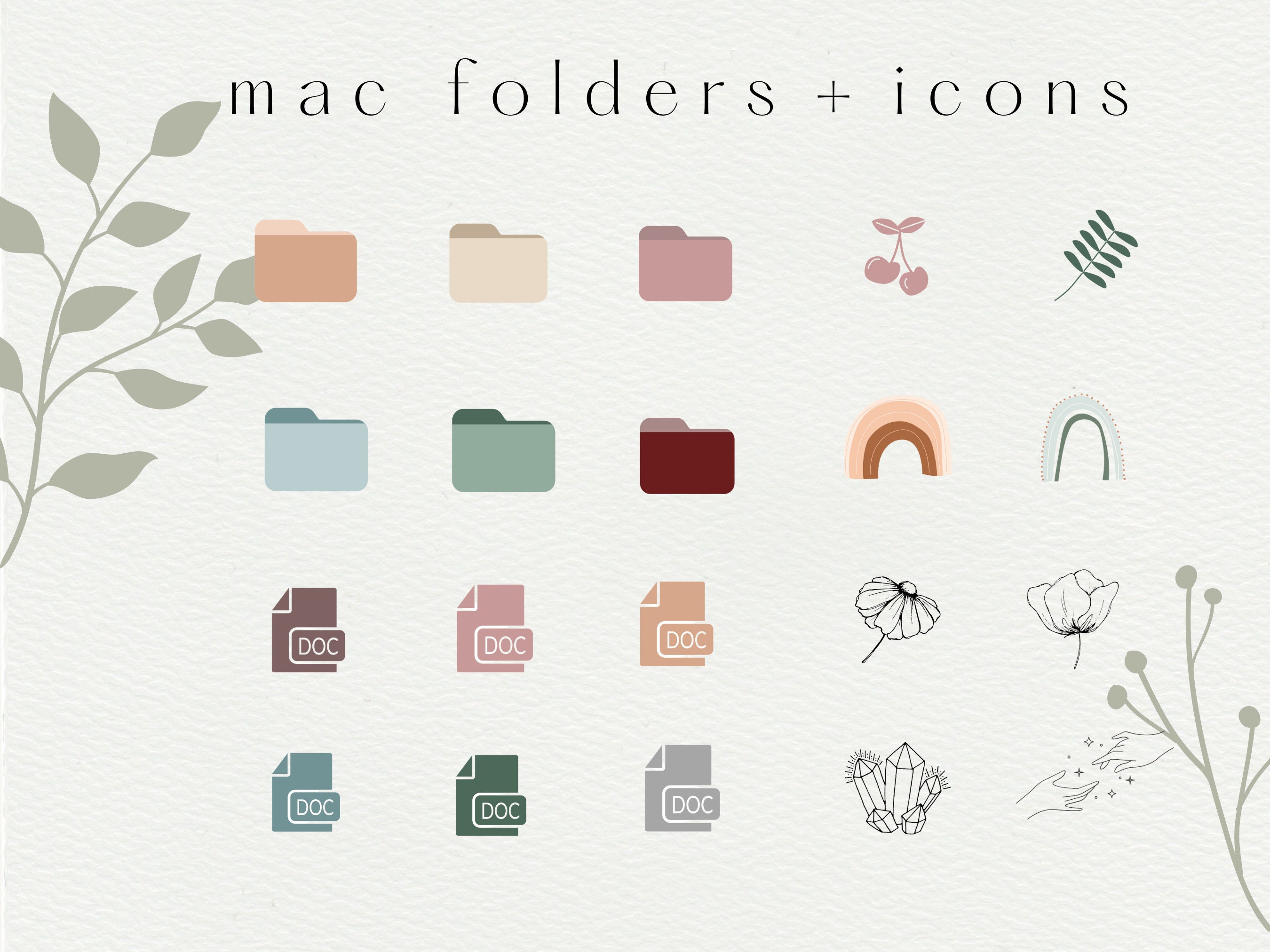 Desktop Icons Dream Catcher Folder Icon & Wallpaper Pack Boho 