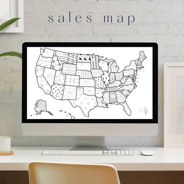 Sales Map Etsy or Shopify Small Business Sales Map Printable Coloring The States Tiktok Sales Tracker