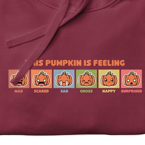 Cute Pumpkin Emotion Chart for Nonverbal Communication Hoodie | Apparel for Autism, Autistic,  Down Syndrome, Anxiety, Chronic Illness, PTSD