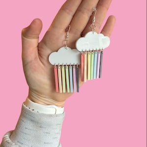 Rainbow | Acrylic Dangle Earring | Dangle Earrings | Handcrafted | Acrylic Jewelry | Acrylic Accessories | Lightweight Earrings | Dangle