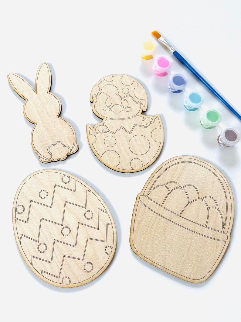 DIY Easter Wood Paint Kit | Kids Craft Activity - Etsy