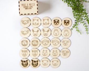 Matching Game for Kids | Wooden Matching Game | Montessori Matching Game | Wood Memory Game | Memory Game Wood | Wood Matching Game