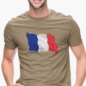 France Flag Shirt French Country National Wavy Banner T-Shirt Wave Nation Emblem TShirt Graphic Tee Patriotism Geography Unisex Outfit Tee