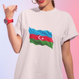 Azerbaijan Flag Shirt Country Banner T-Shirt Wave Wavy Graphic Patriotic Nation National Pride Man Woman Unisex Azerbaijani Azeri Clothing