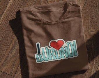 I Love Burundi Shirt I Heart Burundi TShirt Burundian Country T-Shirt National Patriotism Patriotic Gift Clothes Man Woman Unisex Graphic