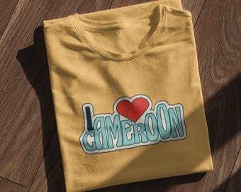 I Love Cameroon Shirt I Heart Cameroon T-Shirt Men Women Unisex Graphic TShirt Geography Country National Souvenir Gift Tee Nation Word Text